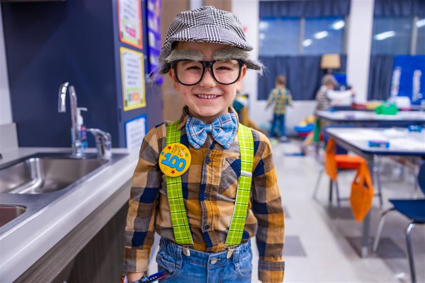 Jordan Elementary students celebrate the 100th day of school